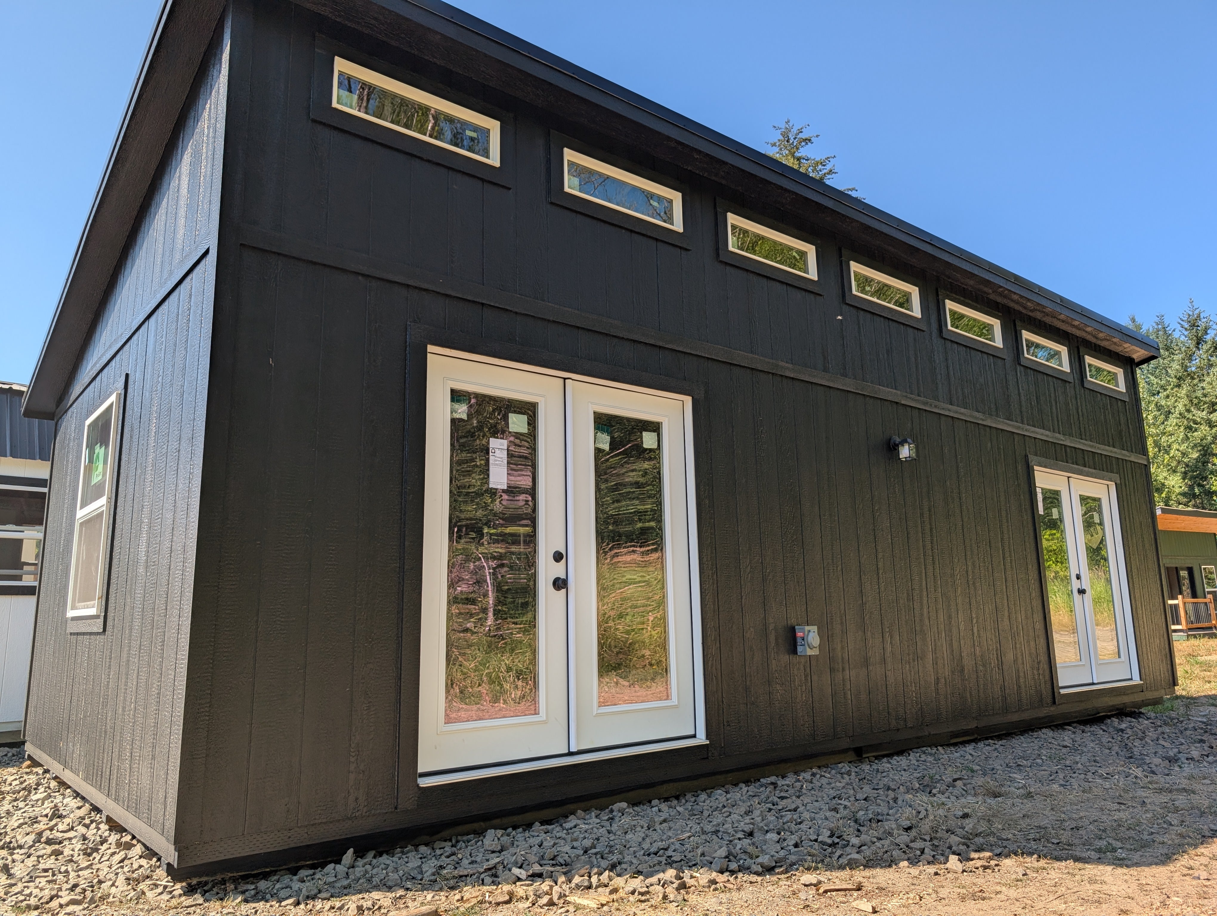 Tiny Home One Slope Style Double French Door